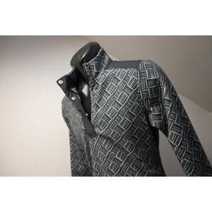 Adidas Fleece Golf Jacket Snap Neck Woven Performance Athletic Womens Sz Medium